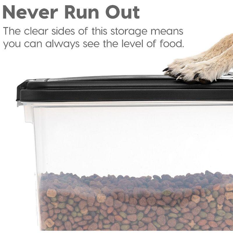 IRIS USA 30 lbs & 11 lbs Combo Airtight Dog Food Storage Container, Stackable Treat Box, 2-Cup Scoop, Casters, Keep Fresh, Easy Mobility, Black