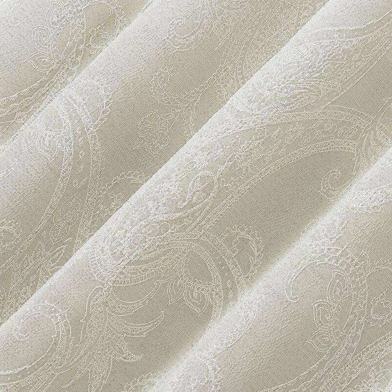 Pearl White Paisley Embroidery Blackout Curtain Panel 40"x84"