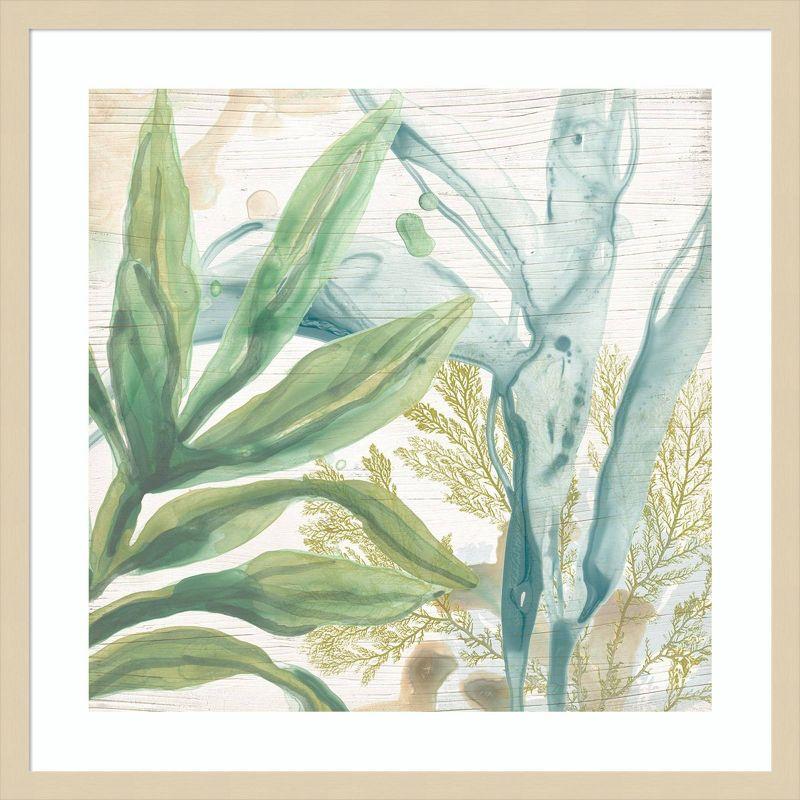 Amanti Art 25"x25" Quiet Coastal Collage II by June Erica Vess Wood Framed Wall Art Print