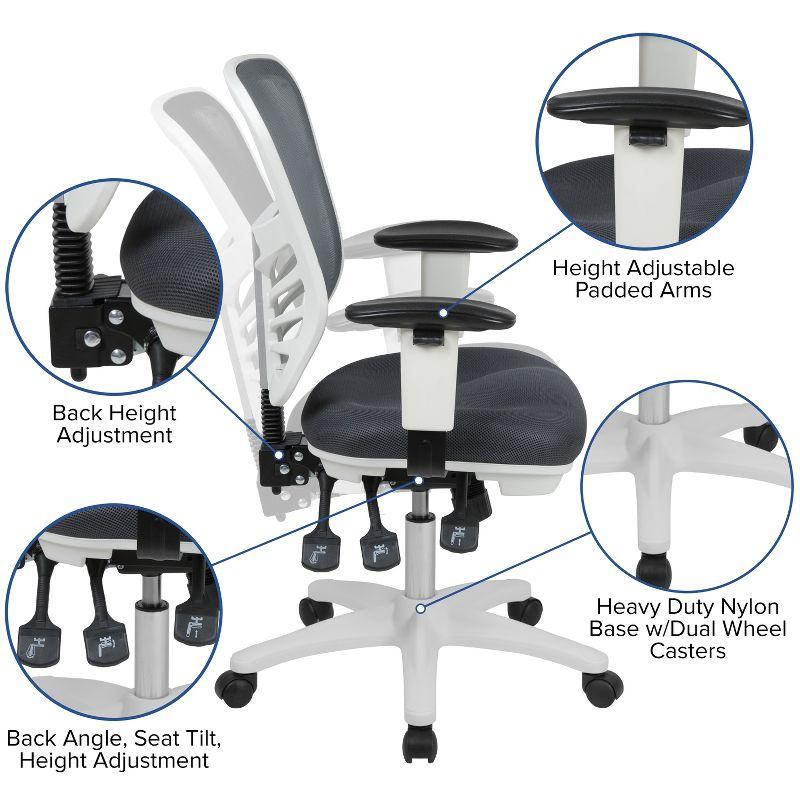 Flash Furniture Mid-Back Mesh Multifunction Executive Swivel Ergonomic Office Chair with Adjustable Arms