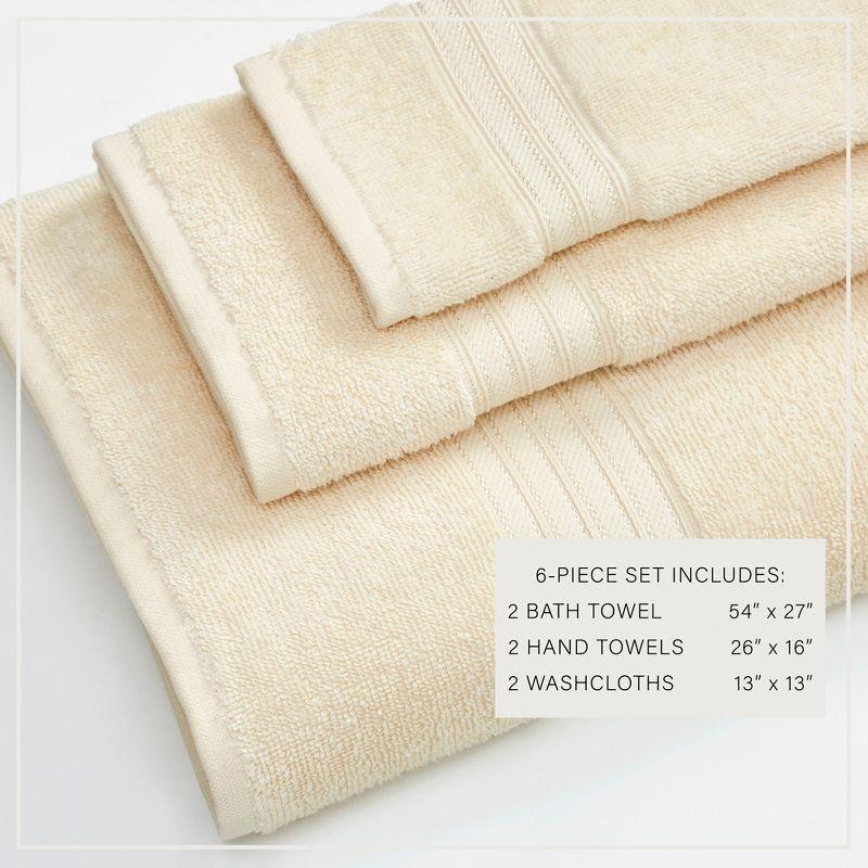 FreshFolds Super Soft 100% Ringspun Cotton Quick-Dry 6-Piece Towel Set
