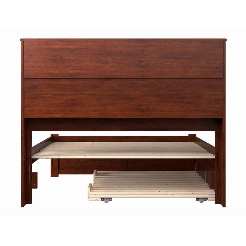 Full Newport Bed with Twin Urban Trundle, Bookcase Headboard, No Box Spring - AFI