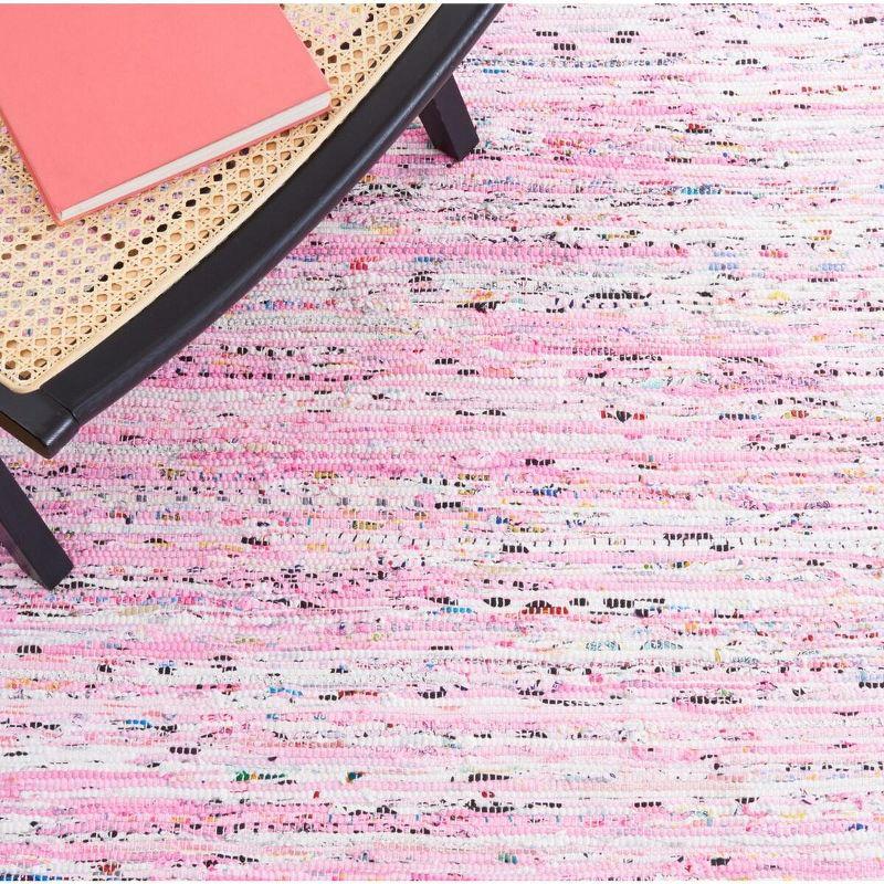 Rag Rug RAR125 Hand Woven Indoor Accent Rug - Light Pink/Multi - 2'3"x3'9" - Safavieh.