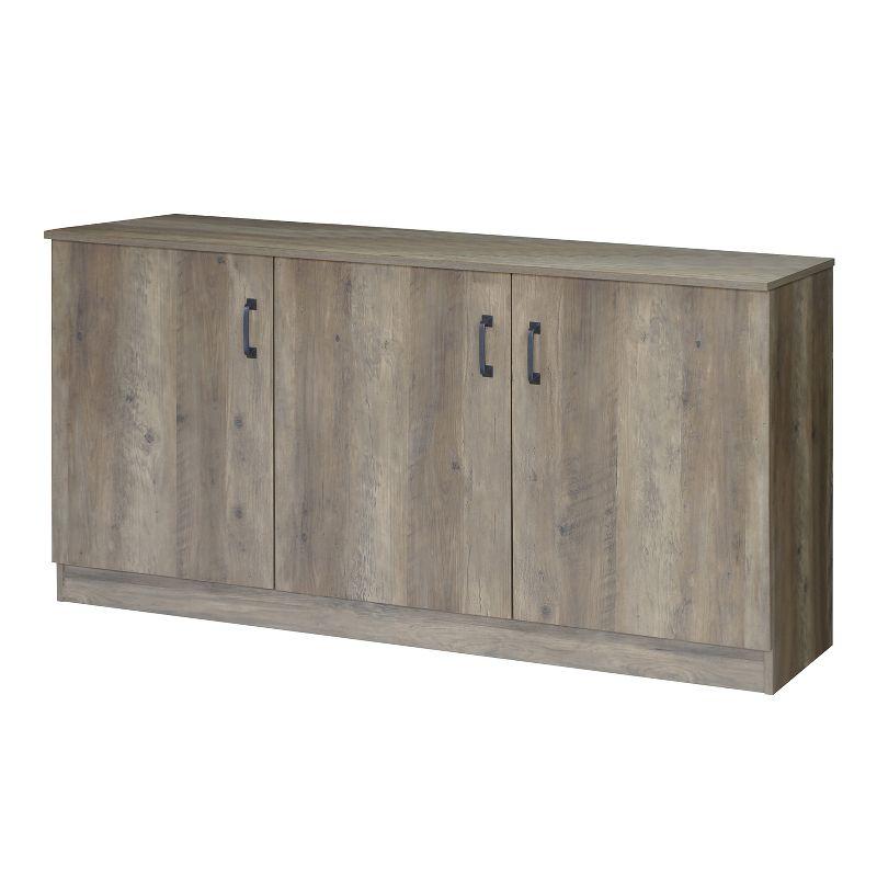 Rustic Oak 63" Adjustable Shelving Office Credenza