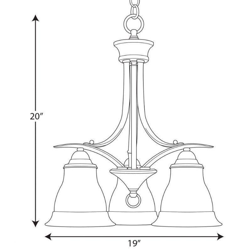 Progress Lighting Trinity 3-Light Chandelier, Brushed Nickel, Etched Glass Shade