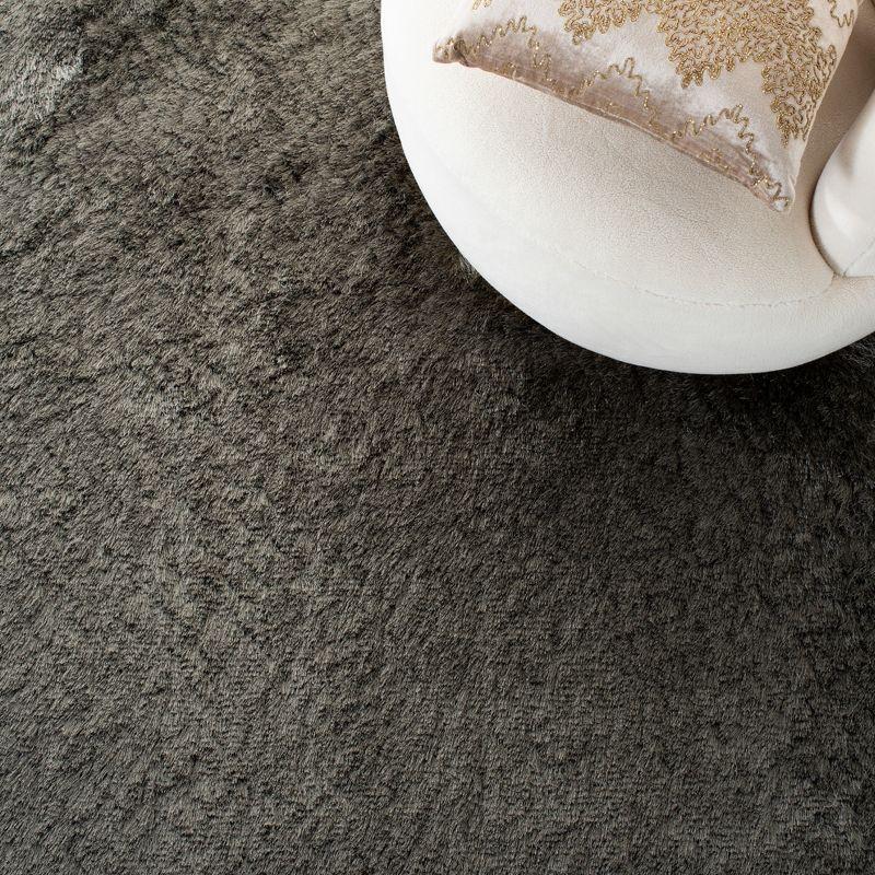 Paris Shag SG511 Hand Tufted Indoor Area Rug - Titanium - 7'x7' Square - Safavieh