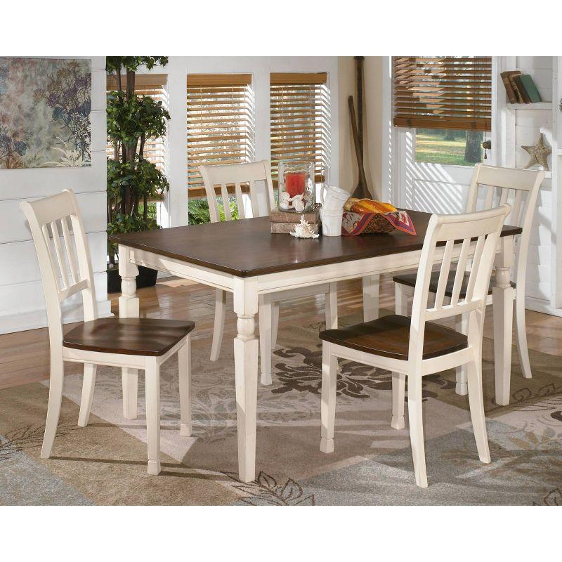 2pc Whitesburg Dining Room Side Chair Cottage White - Signature Design by Ashley: Hardwood Frame, Slat Back Design