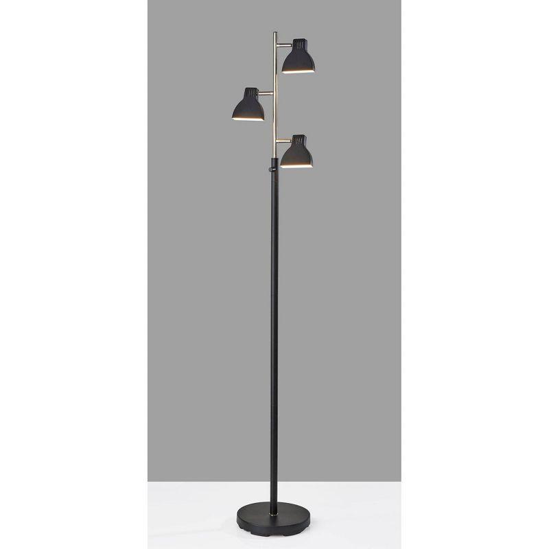 Adesso Slender Tree Lamp (Includes LED Light Bulb) Black: Modern Dimmable Metal Floor Lamp, ETL Listed