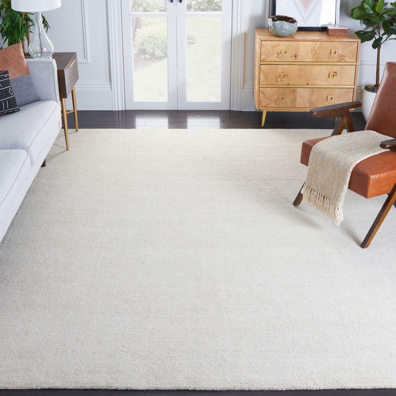 Hand-Knotted Beige Cotton Rectangular 6' x 9' Area Rug