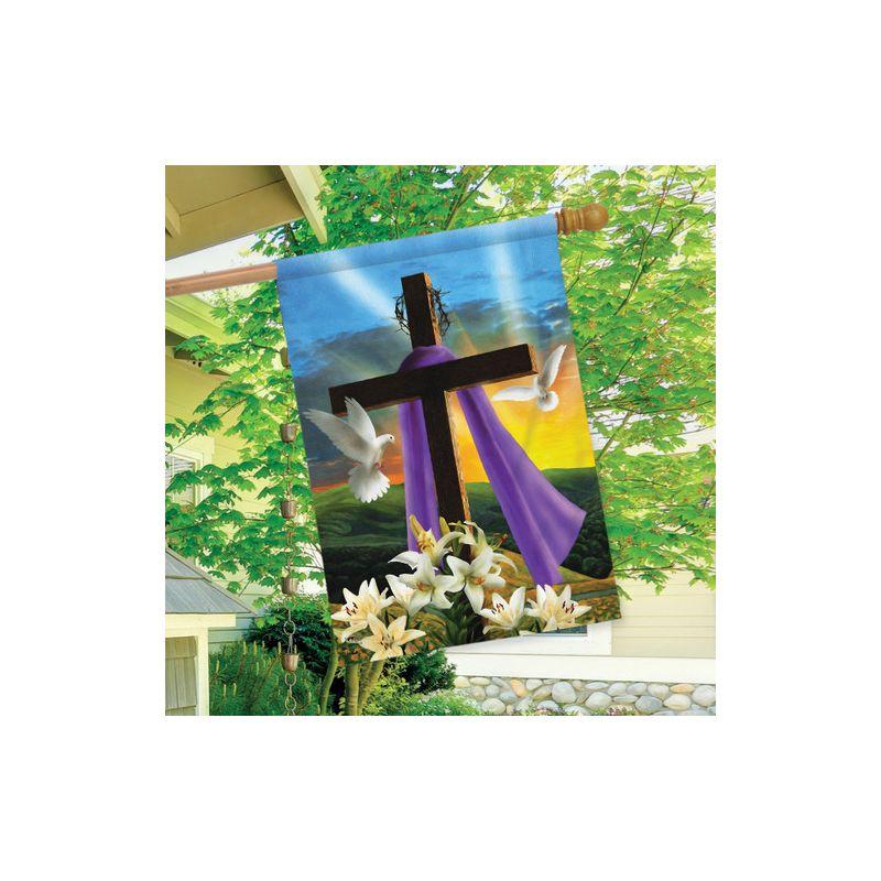 Briarwood Lane Easter Sunrise Religious House Flag Cross Doves Lilies 28" x 40"