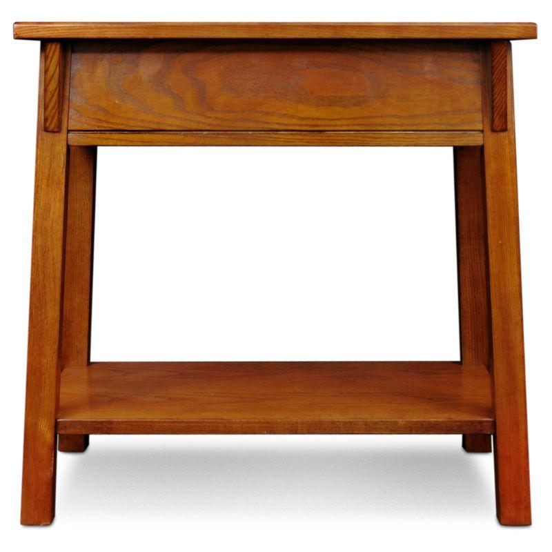 Favorite Finds Mission Chairside Table Russet Finish - Leick Home: Compact, Tiered, with Drawer & Shelf