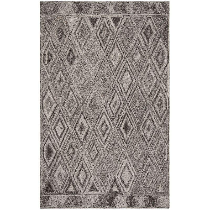 Abstract ABT618 Handmade Indoor Area Rug - Grey/Black - 5'x8' - Safavieh