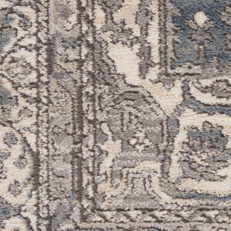 Concerto Grey/Ivory Hand-knotted Synthetic 2'2" x 7'6" Runner Rug