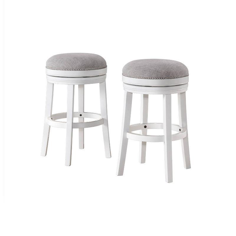 Clara Solid Rubber Wood Swivel Counter And Bar Stool