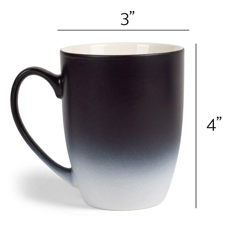 Elanze Designs Baby, It's Cold Outside Two Toned Ombre Matte Black and White 12 ounce Ceramic Stoneware Coffee Cup Mug