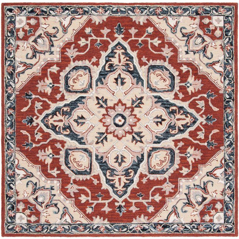 Heritage HG922 Hand Tufted Area Rug - Red/Black - 6'x6' - Safavieh.