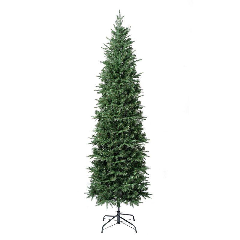 Slim Green Pine Artificial Christmas Tree with Metal Stand