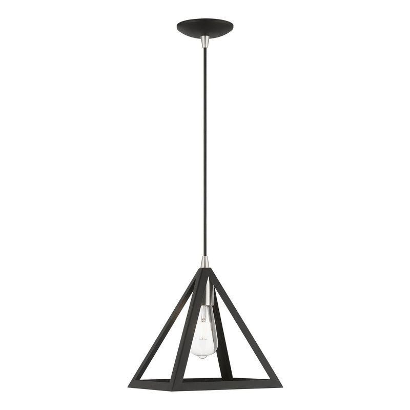 Livex Lighting Pinnacle 1 - Light Pendant in  Black/Brushed Nickel