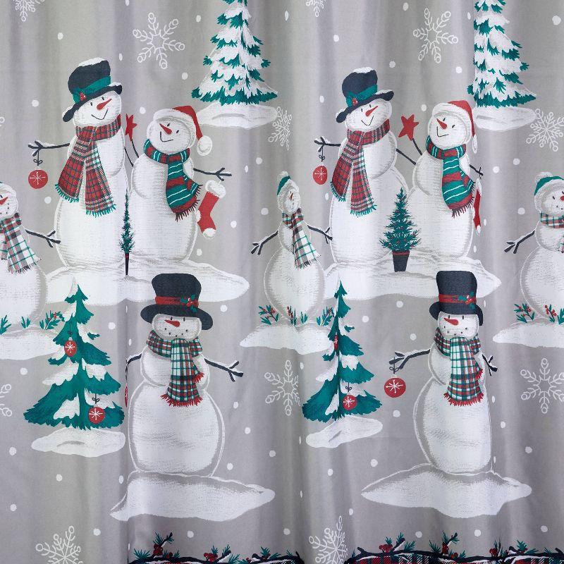 Plaid Snowman Shower Curtain and Hook Set - SKL Home