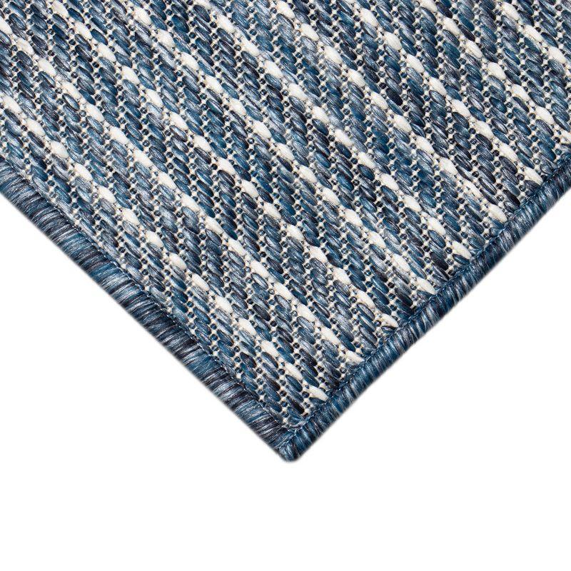 Liora Manne Carmel Texture Stripe Indoor/Outdoor Rug Navy 1'11" x 4'11"