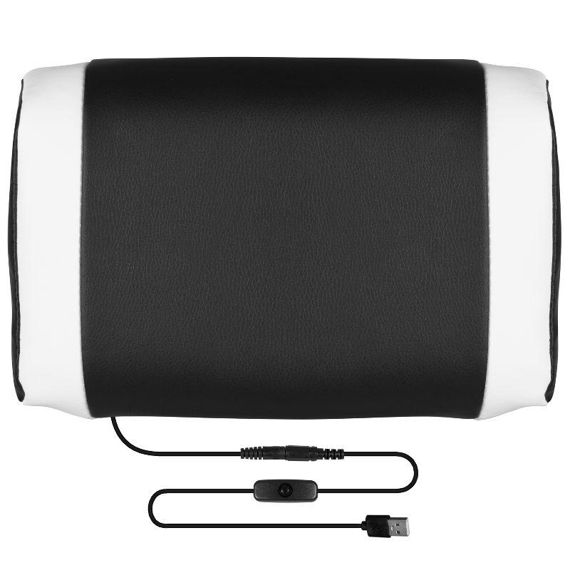 Flash Furniture X40 Gaming Chair Racing Ergonomic Computer Chair with Fully Reclining Back/Arms, Slide-Out Footrest, Massaging Lumbar - White