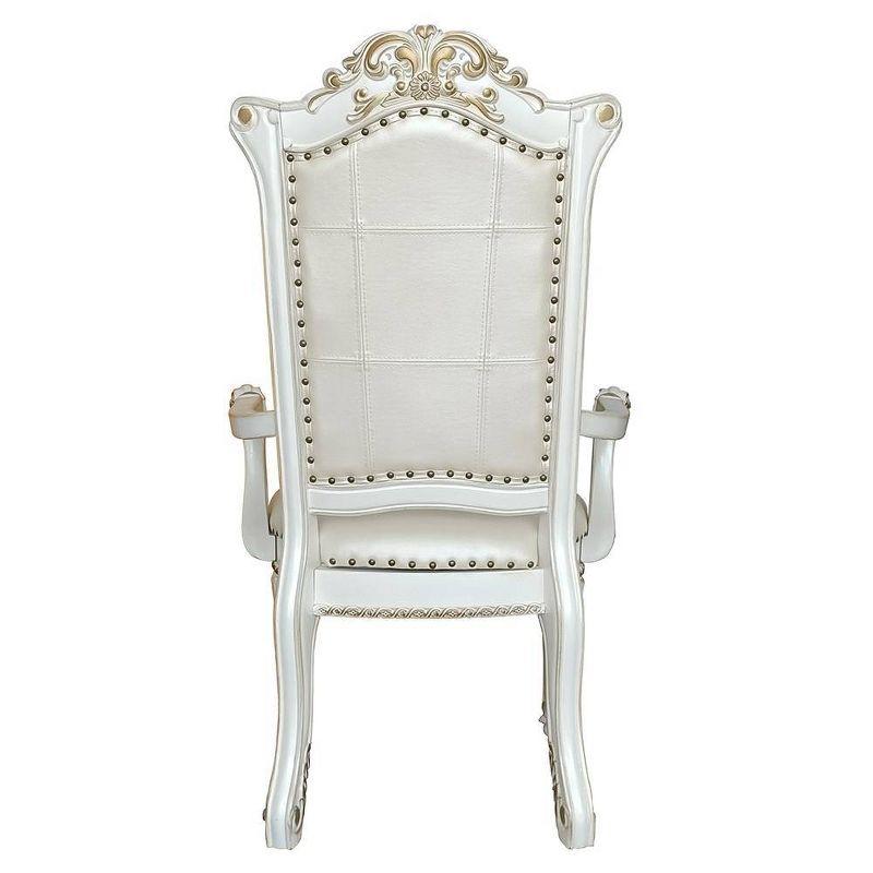 Vendome 27" Dining Chairs Antique Pearl - Acme Furniture: Upholstered, Nailhead Trim, No Assembly Required