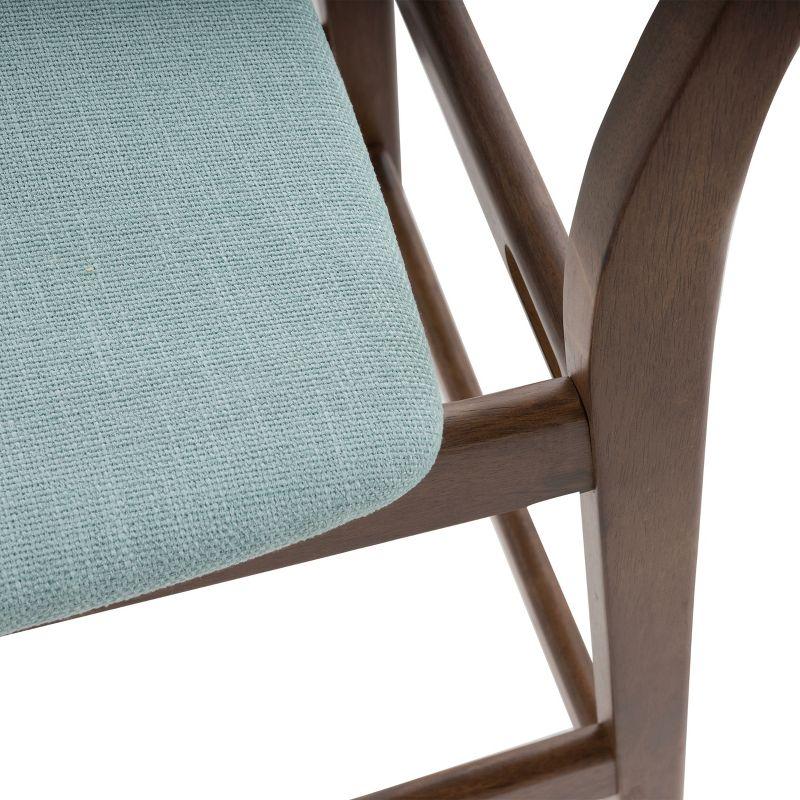 Set of 2 24" Gavin Natural Frame Counter Height Barstools Dark Gray - Christopher Knight Home: Upholstered, Rubberwood Legs