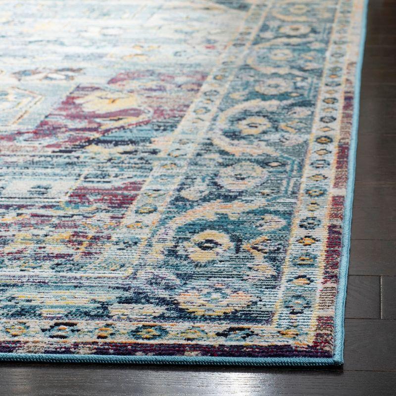 Crystal CRS503 Power Loomed Indoor Runner Rug - Teal/Purple - 2'2"x5' - Safavieh