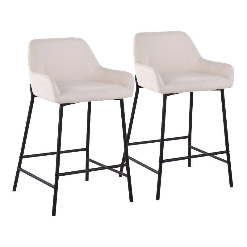 Set of 2 Daniella Metal/Polyester Counter Height Barstools - LumiSource