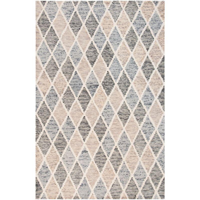 Hand-Tufted Blue Wool Reversible 8' x 10' Area Rug