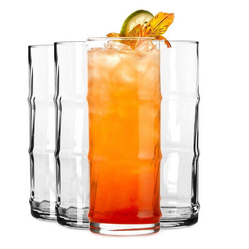 Libbey Tiki Bamboo Hi-Ball Glasses, 16 oz.