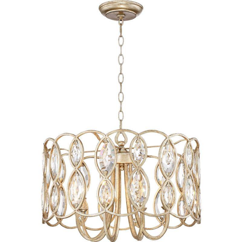 Possini Euro Design Bellmont Silver Leaf Chandelier 22 1/2" Wide Modern Clear Crystal 8-Light Fixture for Dining Room House Kitchen Entryway Bedroom