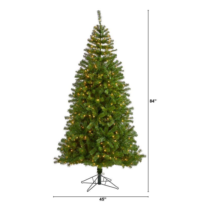 Nearly Natural 7-ft Springfield Artificial Christmas Tree with 400 Warm Clear Lights and 916 Bendable Branches