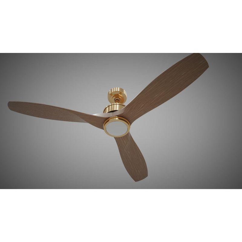 VAXCEL Curtiss 52-in. Contemporary Indoor Outdoor Propeller Ceiling Fan with Wood Blades, LED Light Kit and Remote, Matte Black and Brushed Silver
