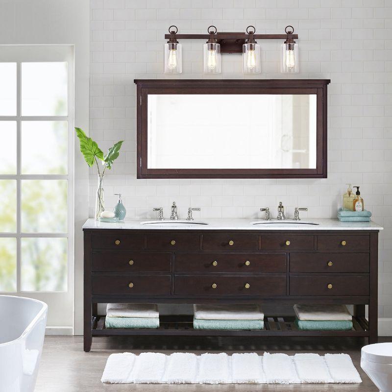 Chloe Lighting Exton Transitional 4 Light Oil Rubbed Bronze Bath Vanity Fixture 29" Wide