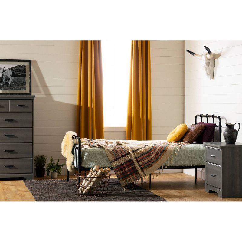 Versa Metal Platform Bed with Headboard - South Shore