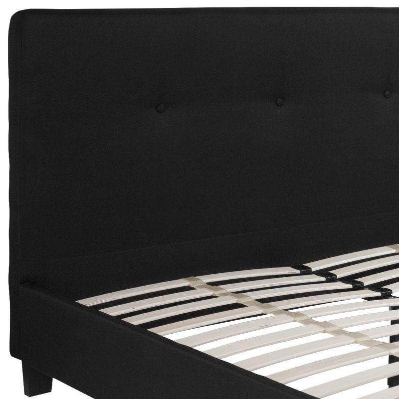 Flash Furniture Tribeca Queen Size Tufted Upholstered Platform Bed in Black Fabric