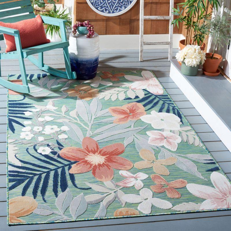 Cabana CBN454 Loomed Indoor/Outdoor Area Rug - Green/Rust - 2'7"x5' - Safavieh