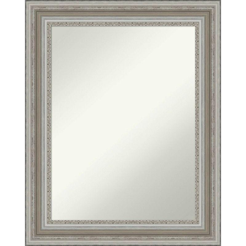 24" x 30" Non-Beveled Parlor Bathroom Wall Mirror Silver - Amanti Art: Rectangle Vanity, Polystyrene Frame, Wall Mounted