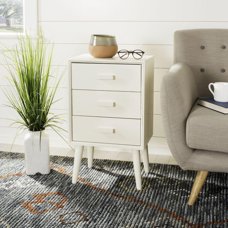 Pomona 3 Drawer Accent Table - CHS5700 - Vintage White - Safavieh