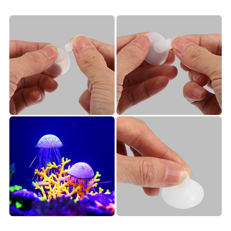 Unique Bargains Aquarium Jellyfish Glow Decoration with Suction Cup 2.3"x5.9" Pink
