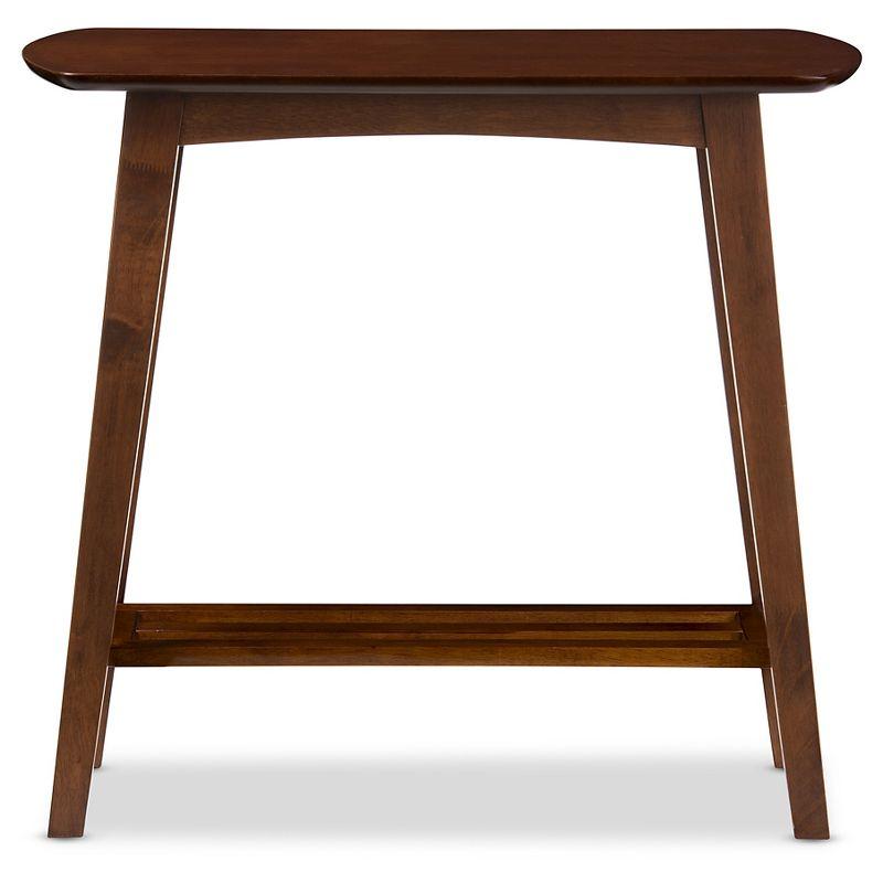 Sacramento Mid-century Modern Scandinavian Style Console Table - Dark Walnut - Baxton Studio: Rubberwood with Open Shelf