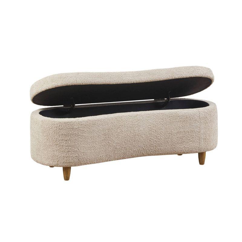 Bailey 48" Beige Boucle Flip Top Storage Bench