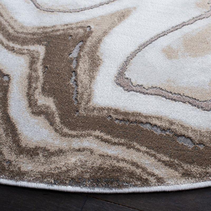 Craft CFT819 Loomed Indoor Area Rug - Gold/Grey - 4'x4' Round - Safavieh