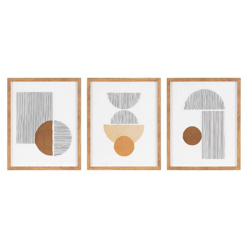 Kate & Laurel All Things Decor (Set of 3) 16"x20" Melstone Framed Art Set Brown