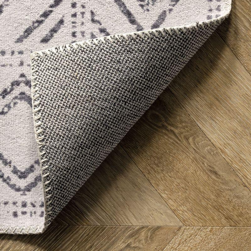 Nuloom Mia Medallion 2x12 Machine Washable Runner Indoor Area Rug for Living Room Bedroom Dining Room Entryway Hallway Kitchen, Light Grey/Ivory
