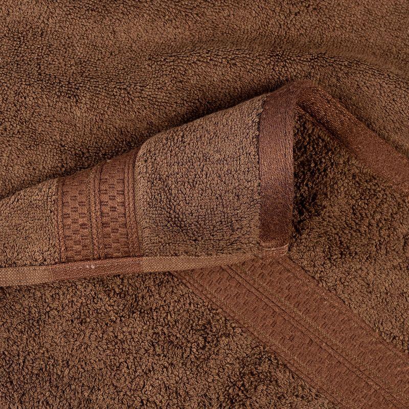 Rayon From Bamboo Cotton Blend Solid Assorted 18 Piece Bathroom Towel Set, Cocoa - Blue Nile Mills