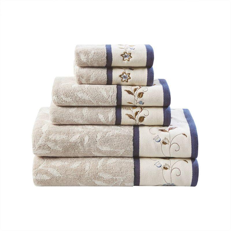 Raheem Embroidered Cotton Jacquard Towel Set