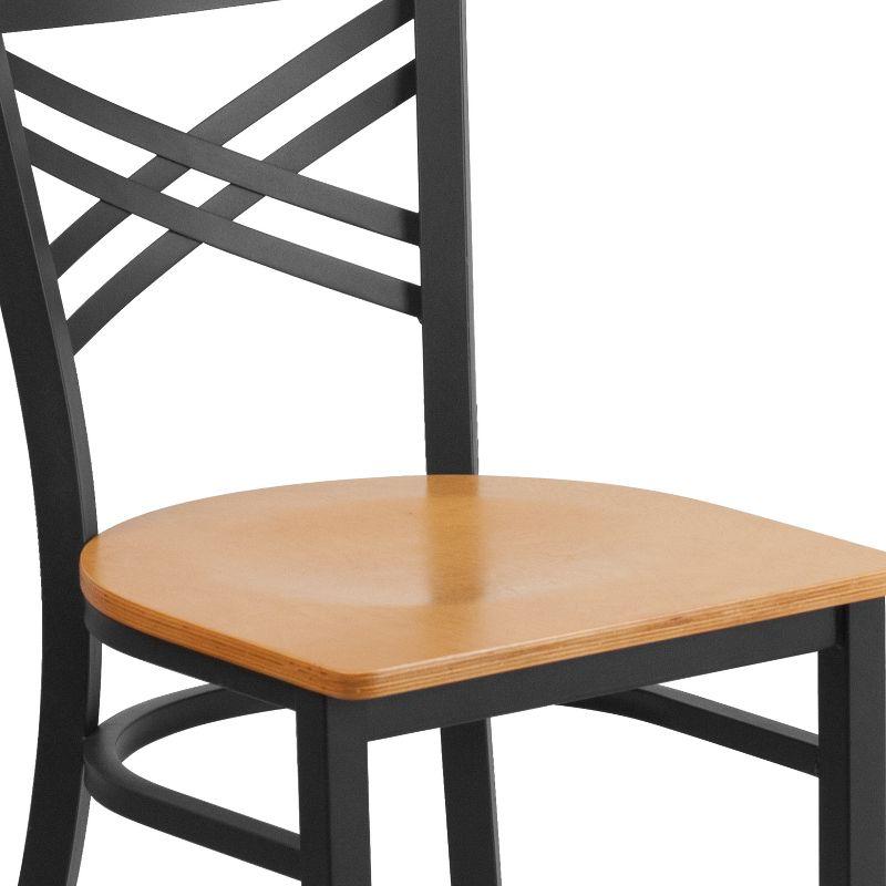 Flash Furniture Black ''X'' Back Metal Restaurant Chair