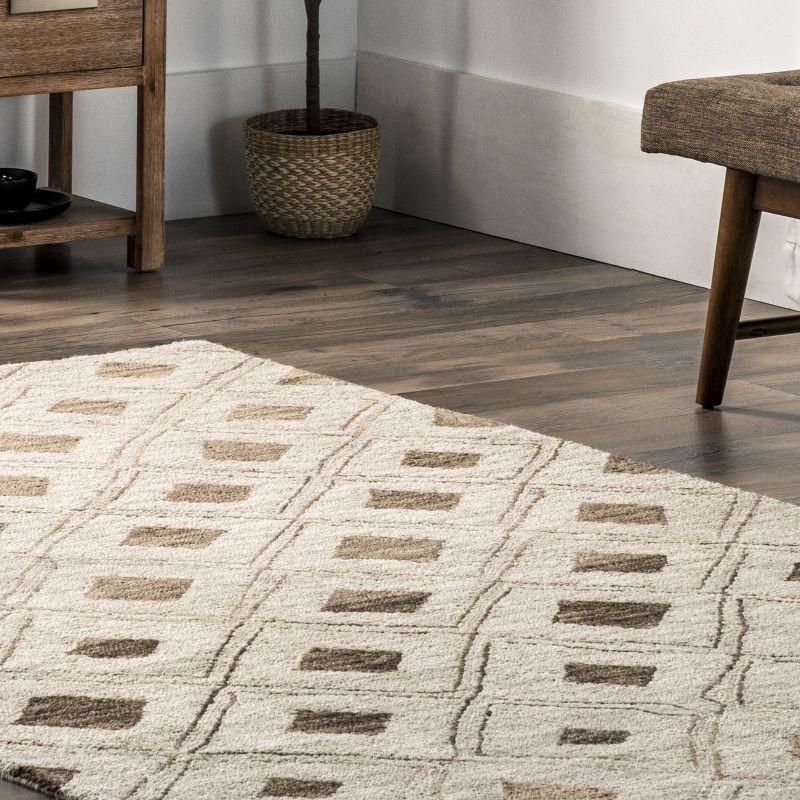 Arvin Olano x Rugs USA Trellis Wool Beige Area Rug